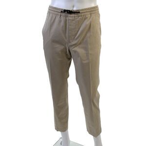 Sandro Men's Drawstring Waist Straight Leg Casual Pants Beige Size 40